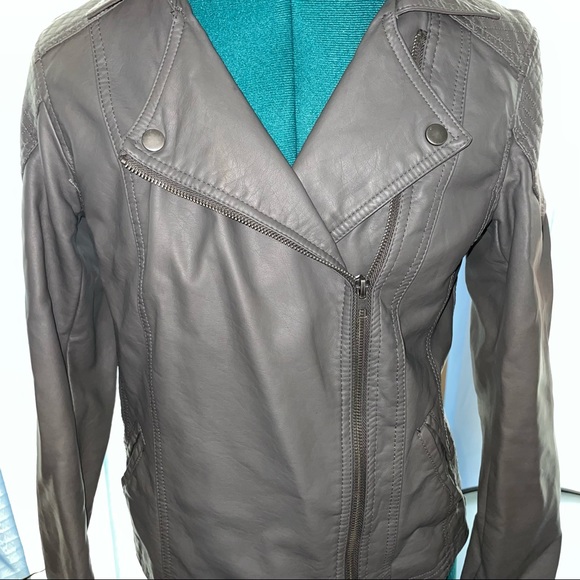 Forever 21 | Womens Gray Moto Faux Leatherette Jacket - Picture 6 of 6